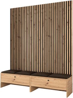 Garderoben-Set Melire V, Unterschrank, Griffe aus Metall (Farbe: Artisan Eiche, Manila 04)