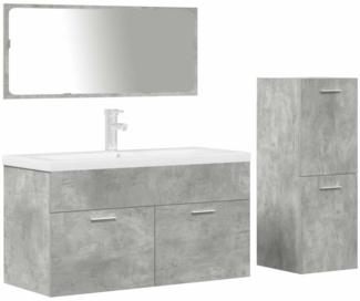 vidaXL 4-tlg. Badmöbel-Set Betongrau Holzwerkstoff 3324903