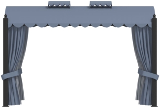 vidaXL Pavillon mit Vorhängen, Stahl/Stoff Anthrazit, 3x4 m