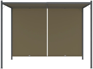 vidaXL Gartenpergola mit Ausziehbarem Dach 3x3 m Taupe 180 g/m² 312225
