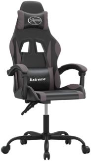 vidaXL Gaming-Stuhl Schwarz und Grau Kunstleder [3143870]