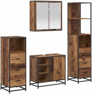 vidaXL Badezimmermöbel-Set mit Schubladen 4 pcs Altholz Holzwerkstoff 3402411