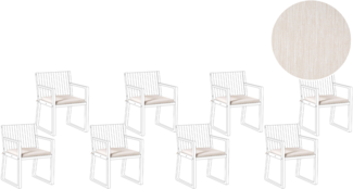 Gartenstuhlkissen 8er Set SASSARI PREMIUM 46 x 46 cm Hellbeige