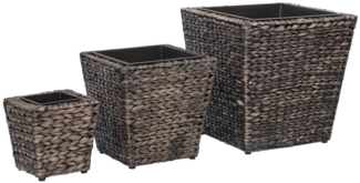 vidaXL Blumenkübel 3 Stk. Wasserhyazinthe Braun 45572
