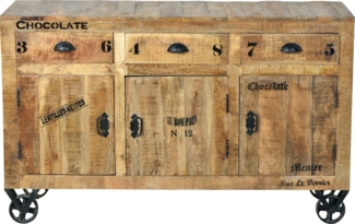 Sideboard Rustic Mangoholz Kommode Wohnzimmer Esszimmer Schubladen Schrank