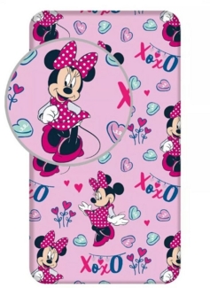 Disney Spannbettlaken Disney Minnie XoXo Spannbettlaken 90x200cm 100% Baumwolle, 100% Baumwolle, (1 Stück)