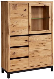 Highboard Wildeiche 103x40x148 natur geölt VILLANDERS #106
