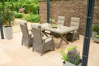 Siena Garden Garten-Essgruppe »Corido Move« mit Sincro Ausziehtisch, (Set, 9-tlg, inkl. Kissen und Move-Funktion), 4x Sessel, AZ-Tisch: 100x 200-260x 77 cm