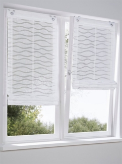 Rollo Raffrollo, heine, halbtransparent, Ösen mit Fensterhaken