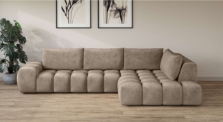 OTTO home Ecksofa AZITA klein, L-Form, elegant und bequem Designsofa in Bubble-Optik, lose Rückenkissen, traumhafte Steppung, Maße B/T/H: 296/176,5/89 cm