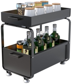 JEOBEST Küchenregal Küchenregal Regal mit 2 Korb-Auszügen, Spülschrank Organizer