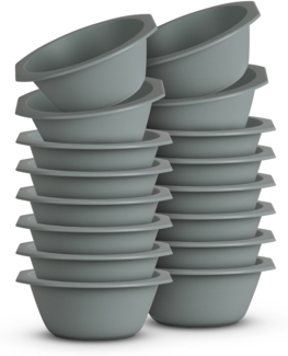 16er Pack Kunststoff Schüssel Plastikschüssel - BPA Frei - Spülmaschinenfest - ( Ø15,5cm / Grün ) Bruchfester PP - Müslischüssel Kinder Pasta Salat