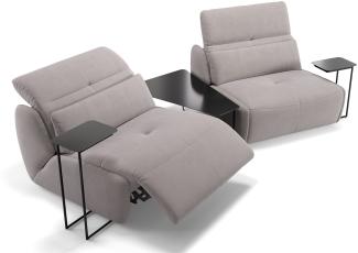 Sofanella Stoffcouch MODICA 2-Sitzer Stoffbezug Sofa in Hellgrau XL: 274 Breite x 98 Tiefe