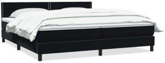vidaXL Boxspringbett mit Matratze Schwarz 180x220 cm Samt 3316175