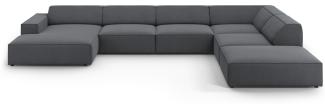 Micadoni 7-Sitzer Panorama Ecksofa Jodie Dark Grey