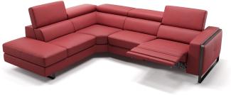 Sofanella Ecksofa MANZANO Funktionscouch Ledersofa Eckgarnitur in Rot