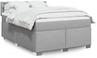 vidaXL Boxspringbett mit Matratze Hellgrau 140x190 cm Stoff 3285897