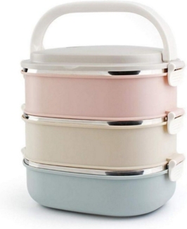 Edelstahl Thermobehälter Speisetransport 3 Etagen Lunchbox