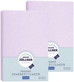 Julius Zöllner Spannbetttuch Jersey 70x140 / 60x120 Flieder Doppelpack