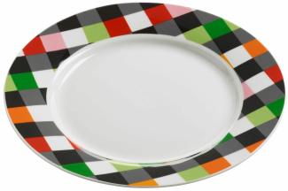 Maxwell & Williams Abstraction Teller Square, Speiseteller, Geschenkbox, Porzellan, Weiß, Bunt, 21 cm, RL0035