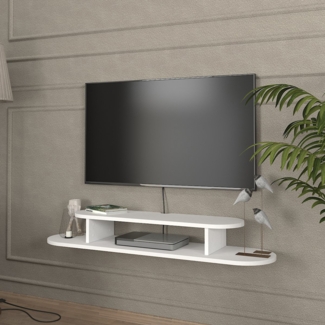 TV-Lowboard hängend Targema 120 x 30 x 16 cm Weiß [en. casa]