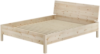 Holzbett Doppelbett metallfrei Zirbe massiv 160x200 mit wählbaren Zubehör V-60.95-16Rollrost inkl.