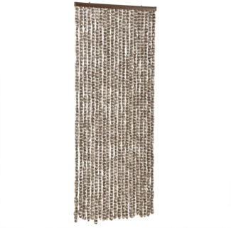 vidaXL Fliegenvorhang Taupe und Weiß 56x200 cm Chenille 377403