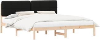 vidaXL Bettgestell mit gepolstertem Kopfteil Schwarz 180 x 200 cm 877961