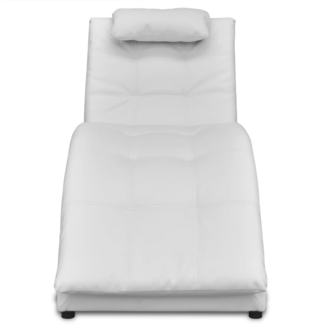 vidaXL Chaiselongue mit Kissen Weiß Kunstleder [242217]