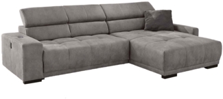 Wohnlandschaft Lyon / Le Mans , Mikrofaser, Polyester , Grau , 320 x 103 x 197 cm