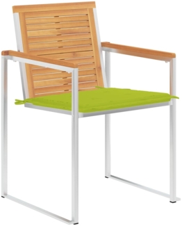 vidaXL Gartenstühle 4 Stk. mit Kissen Massivholz Teak 3078565