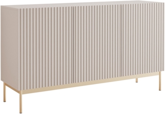 Selsey 'Linearis' Sideboard mit 3 Türen und LED, Kaschmirgrau 138 cm
