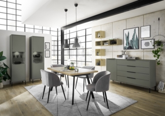 Esszimmerset Erna Esszimmer Möbel Pinie Green matt Lack 90105