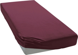 Janine Mako Jersey Spannbetttuch Bettlaken 140-160x200 cm OVP 5007 41 burgund