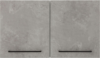 KOCHSTATION Hängeschrank KS-Tulsa 100 cm breit, 57 cm hoch, 2 Türen, schwarzer Metallgriff, MDF Front