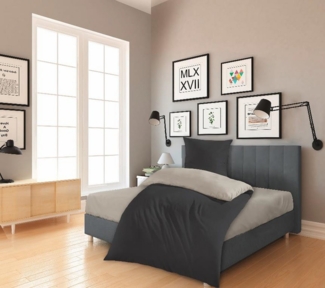 KiNZLER Bettwäsche Cashmere Touch, Microfaser, 2 teilig, Wendebettwäsche, anthrazit - taupe