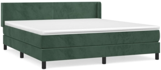 vidaXL Boxspringbett mit Matratze Dunkelgrün 160x200 cm Samt 3130850