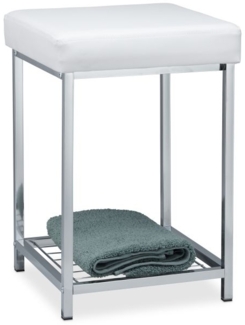 Gepolsterter Hocker mit Ablage Weiß