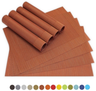 matches21 HOME & HOBBY Platzset Tischsets BORDA 8er Set Kupferfarben als Tischuntersetzer, (8-St), Abwaschbare Platzsets als Tischunterlagen für Ess-Tisch Tisch-Deko