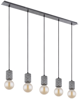 LED Hängeleuchte, 5 Flammig, silber, Höhenverstellbar, L 115 cm