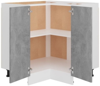 DOTMALL Eckunterschrank Eckunterschrank Lyon Betongrau 75,5x75,5x81,5 cm Holzwerkstoff