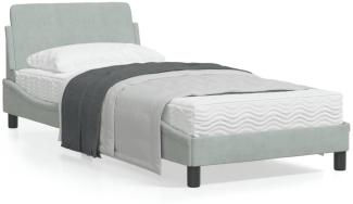 vidaXL Bettgestell "Dover" Hellgrau 90x190 cm Samt 373092