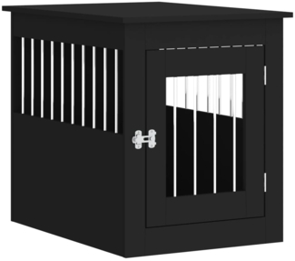 vidaXL Hundekäfig im Möbelstil Schwarz 55x75x65 cm Holzwerkstoff 838317
