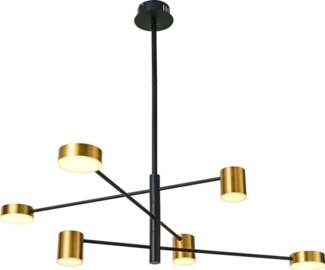 Italux Deckenpendellampe modernistisch REMDAL PND-16374-6-BK-GD-4K Italux Metallleuchte LED Moleküle 36W 4000K Sticks sortieren gold