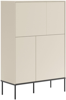 Selsey 'Bellezo' Highboard mit vier Türen, 95 cm hoch, Creme
