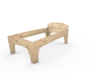 Zirbenbett Massivholzbett "Rosi" metallfrei 100 x 200 cm 58 cm mit Kopfteil