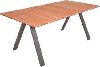 Gartentisch FRED - Teak, Anthrazit , 180 x 90 x 74 cm | Terrassentisch Wetterfest Outdoor Tisch