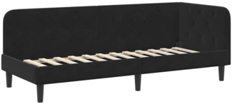 vidaXL Eckbettgestell mit Kopfteil Schwarz 80x200 cm Samt 42016591