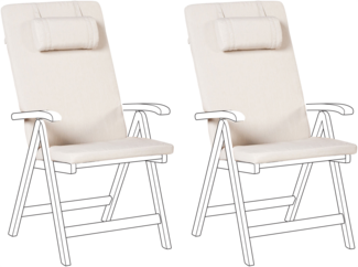 Sitzauflagen 2er Set TOSCANA JAVA AMANTEA PREMIUM 50x70 cm Hellbeige