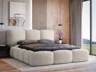 Compleo Polsterbett BIZU 140/160/180x200 Designerbett, Wolkenbett, Modern und elegant design